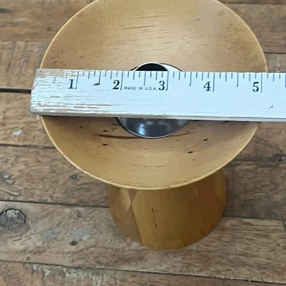 IKEA Tall Turned Wood Candlestick Holder Scandinavian 7.3
